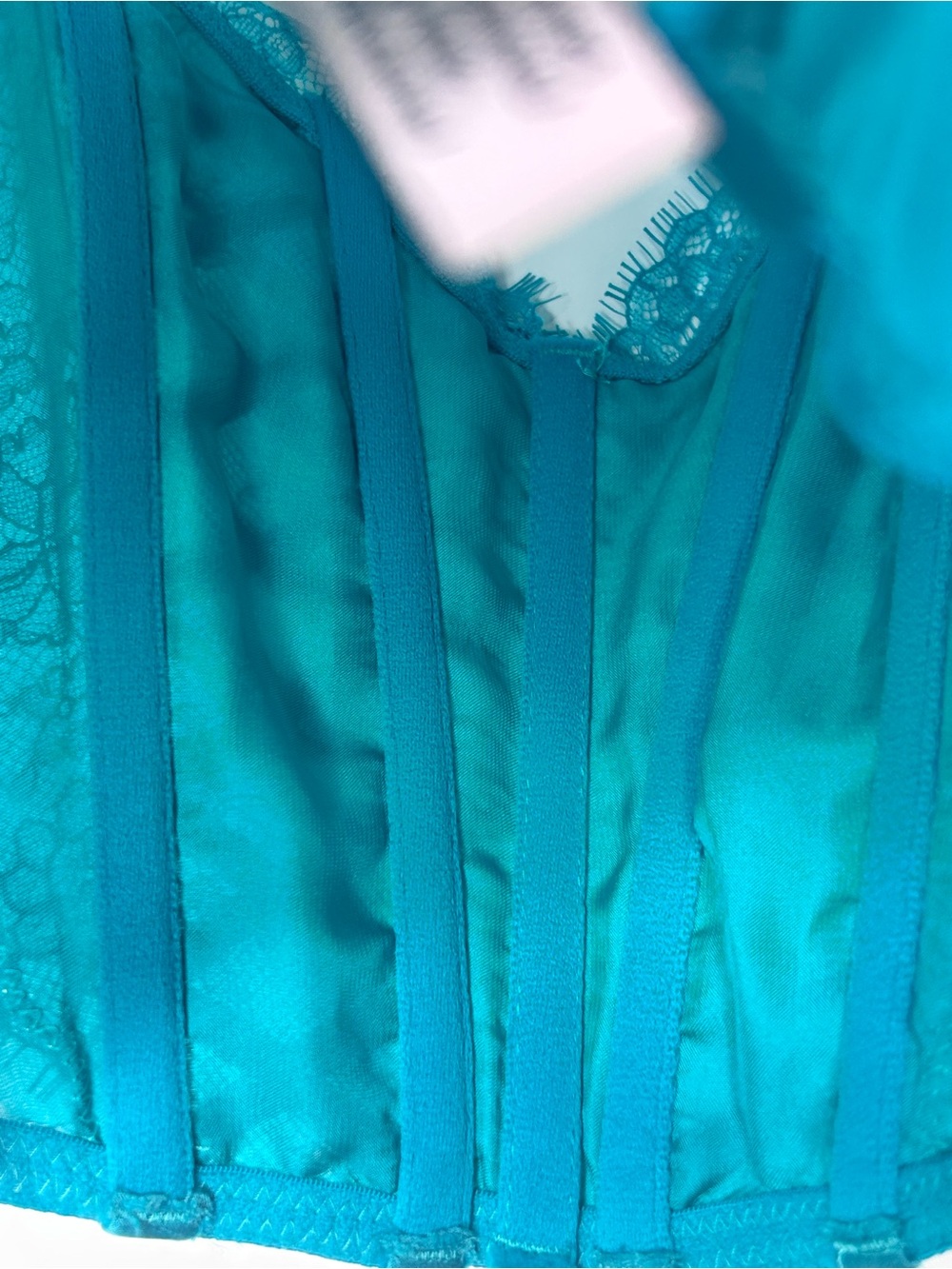 Victoria’s Secret Dream Angels Unlined Lace-Up Corset Top Teal XS NWT - Picture 6 of 6